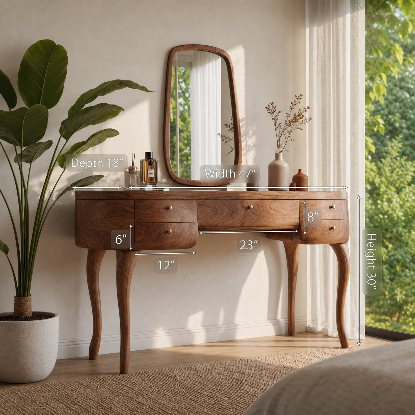 Vintage Dressing Table With Drawers For Bedroom - product view 6