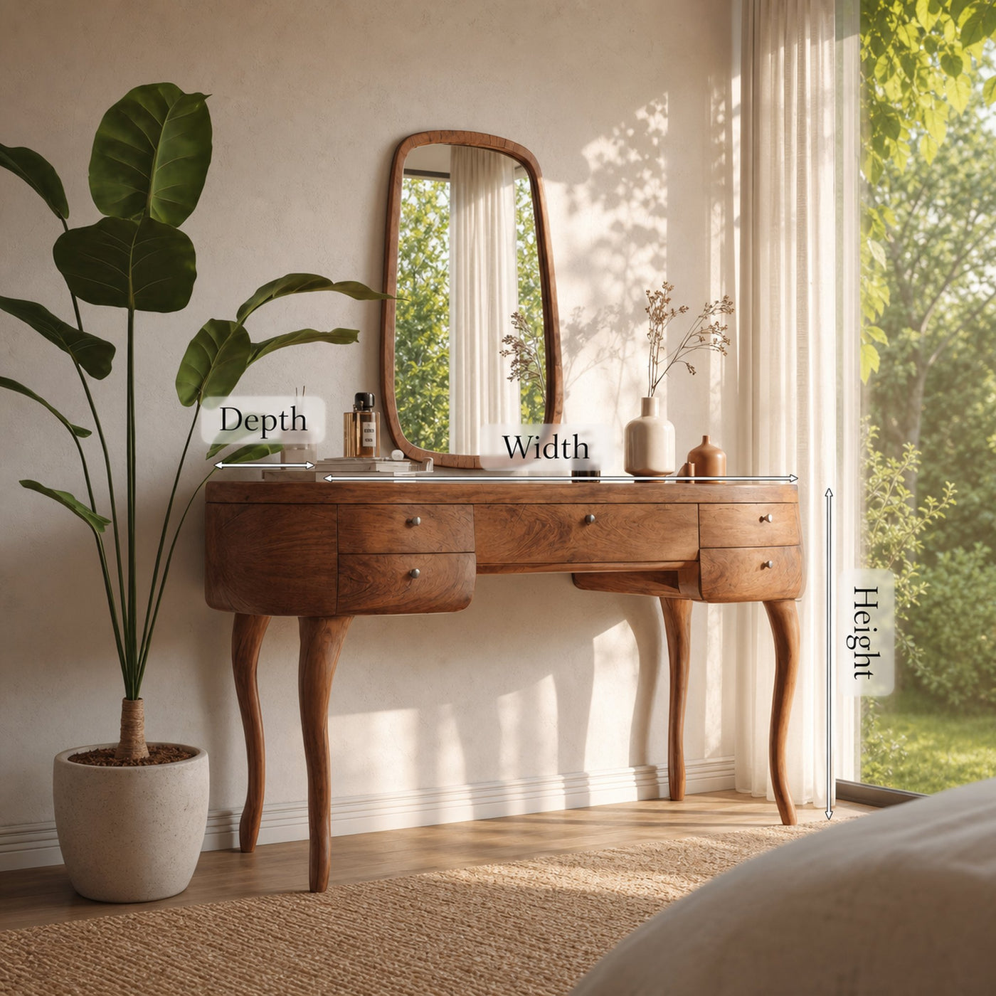 Vintage Dressing Table With Drawers For Bedroom - product view 7