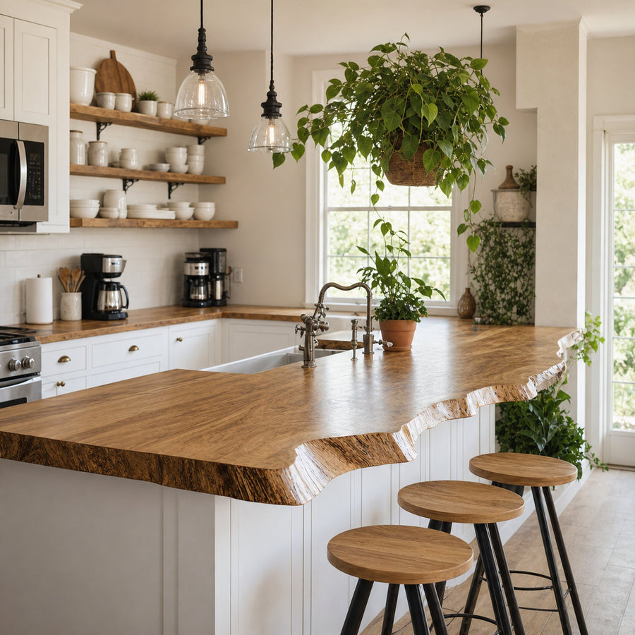 Vintage Solid Wood Kitchen Tabletop For Classic Kitchen Design