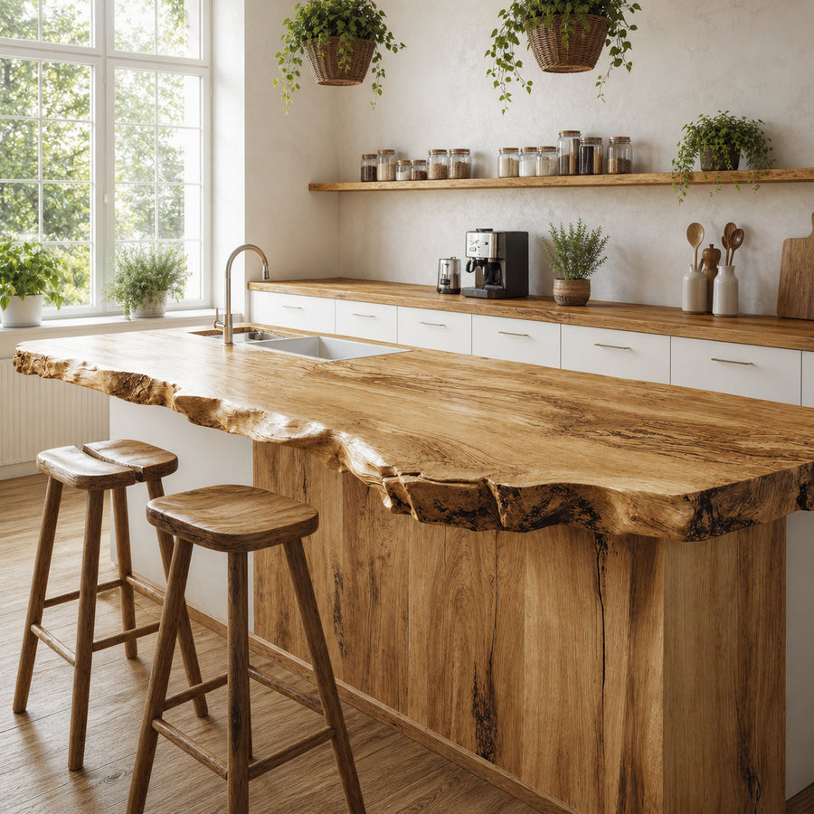Vintage Solid Wood Kitchen Tabletop For Sophisticated Furniture Decoration