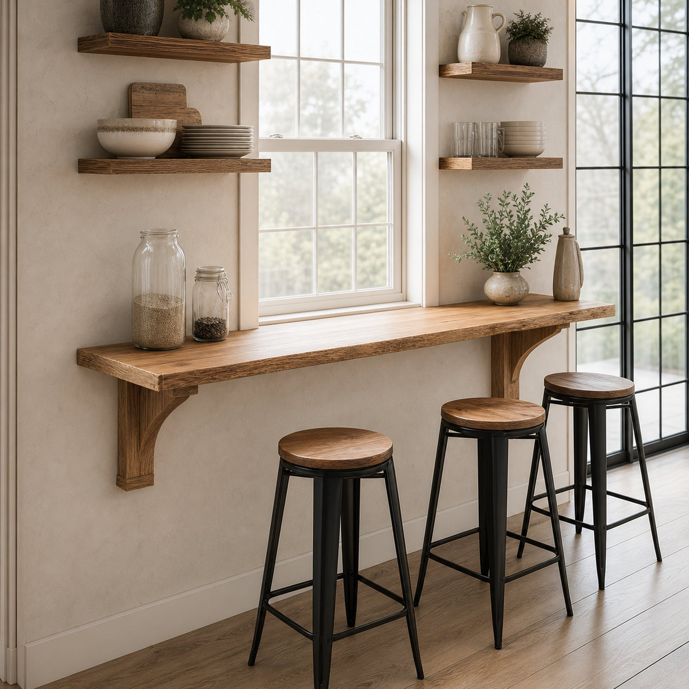 Wall Bar Table Solid Wood Minimalist Style Gift