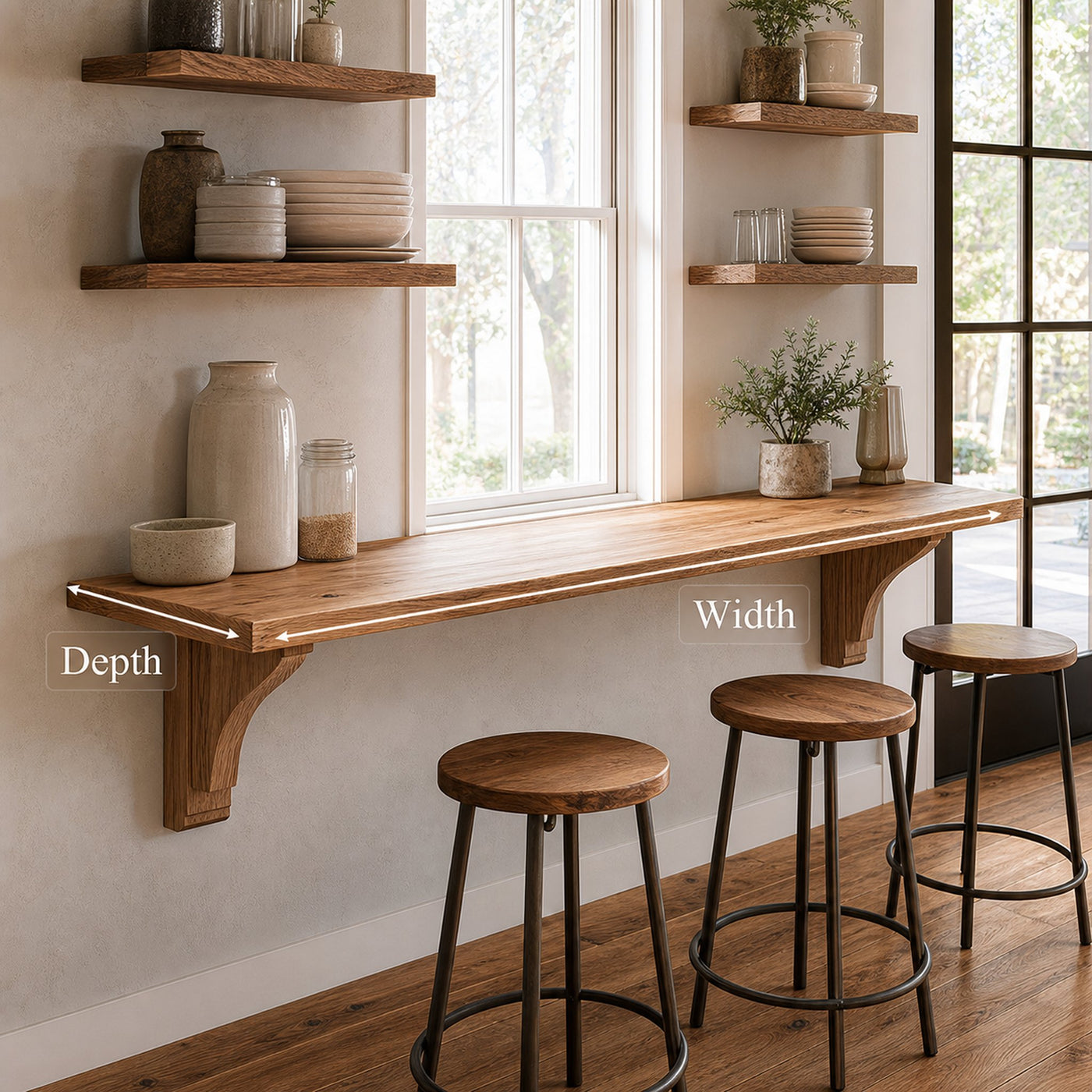 Wall Bar Table Solid Wood Minimalist Style Gift - product view 6