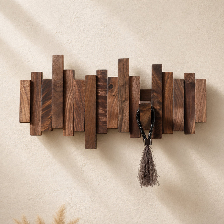 Walnut Wood Piano Coat Rack