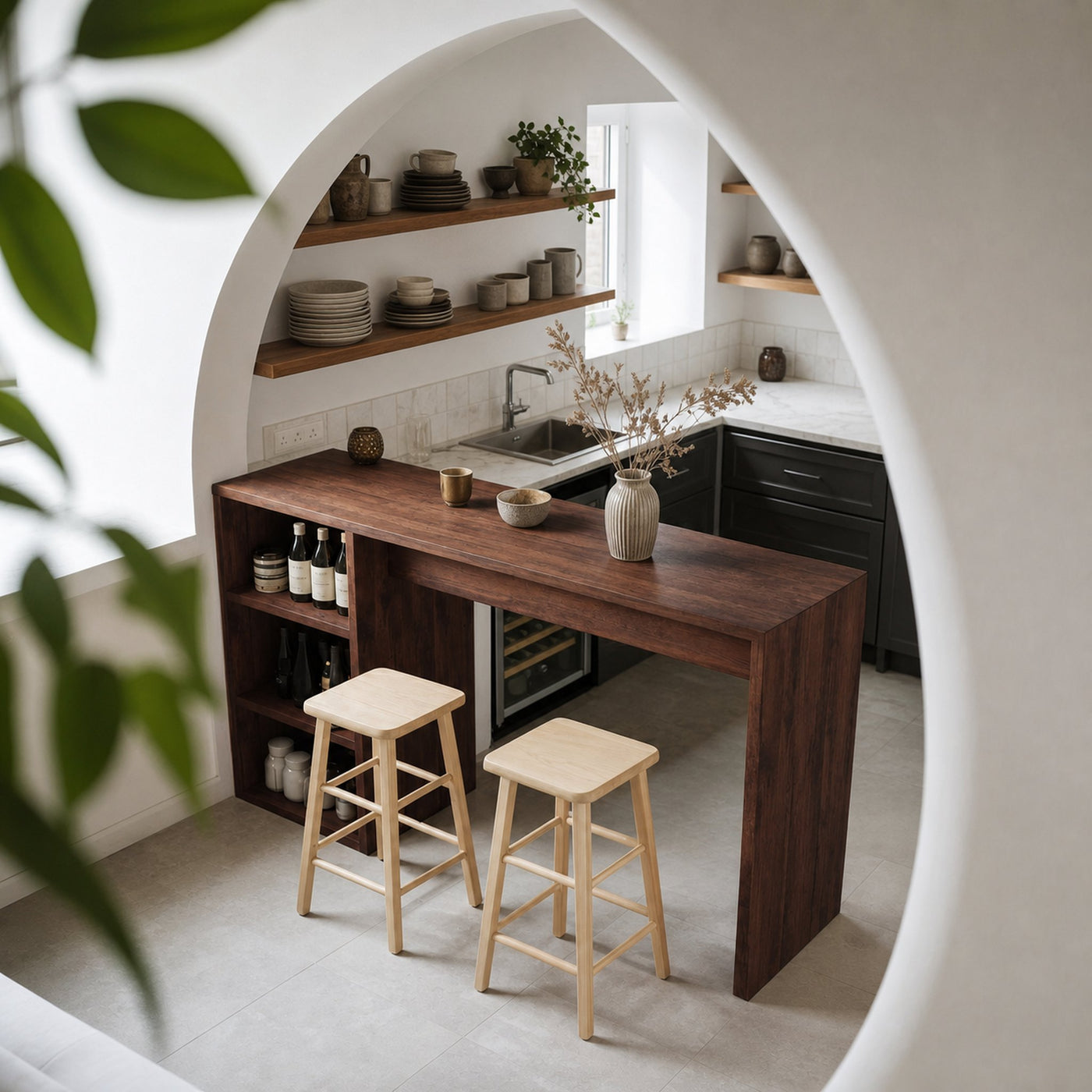 Warm Bar Table With Storage For Compact Kitchen - product view 7