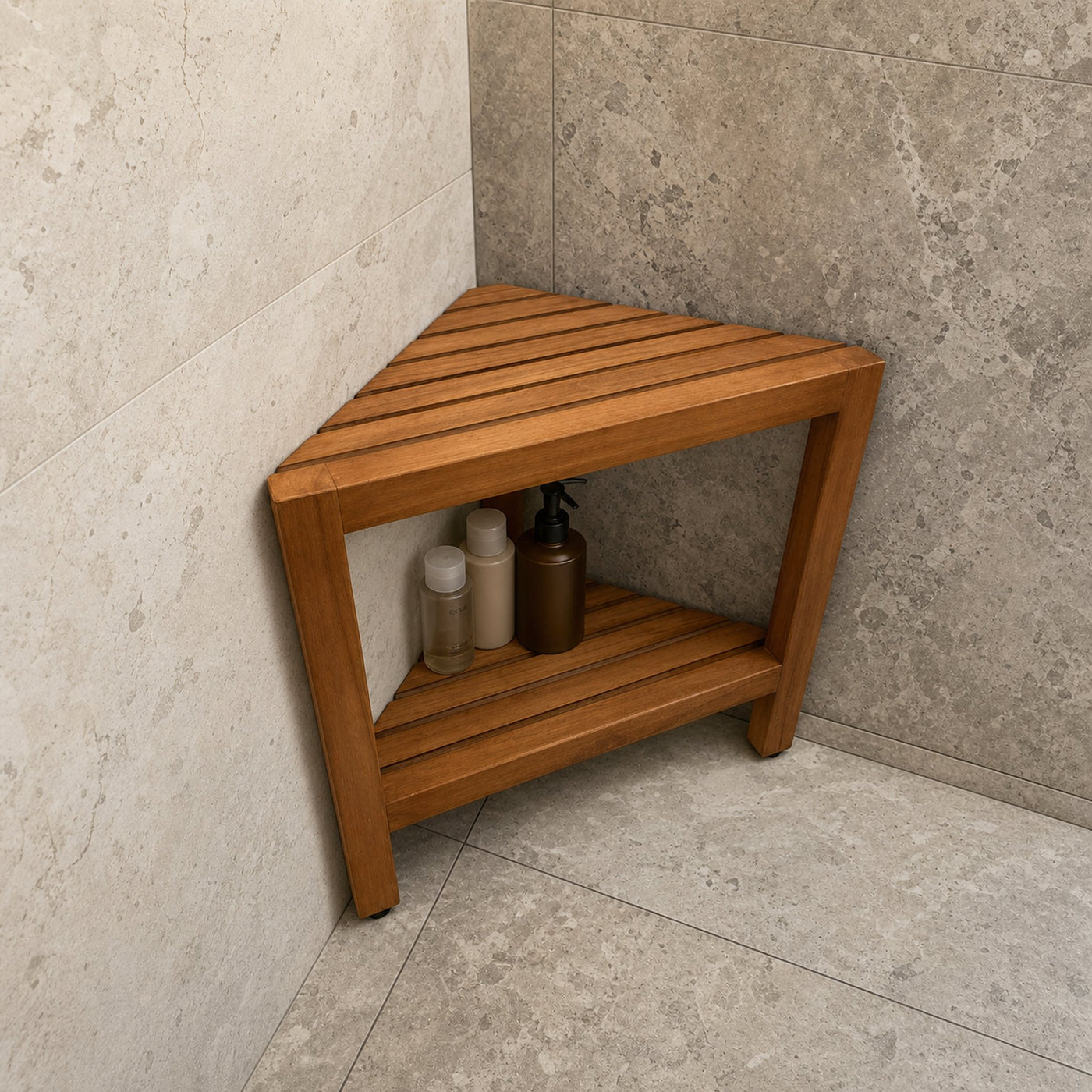 Wood Shower Bench Shower Stool With Shelf