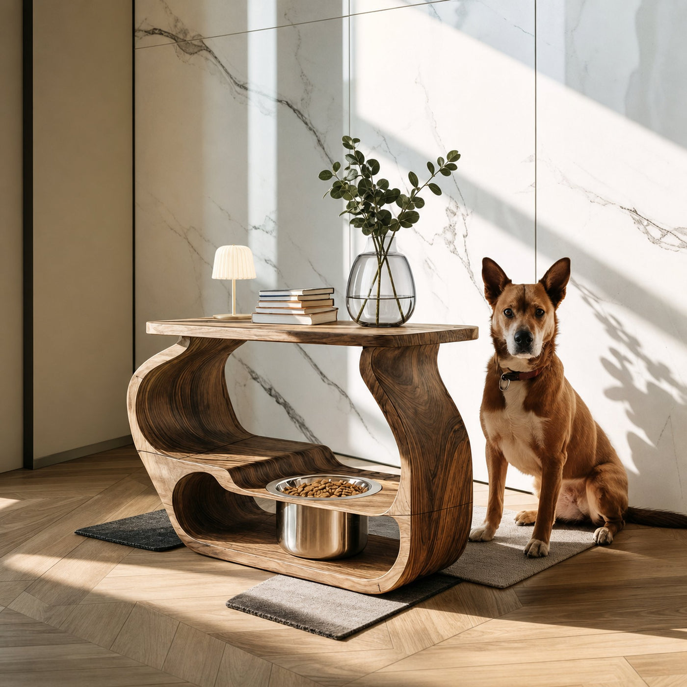 Wooden Dog Bowl Stand Farmhouse Style For Dogs - product view 6