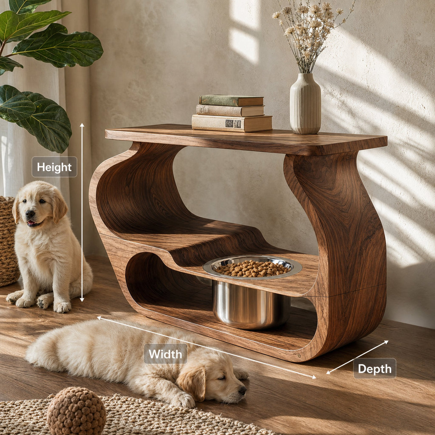 Wooden Dog Bowl Stand Farmhouse Style For Dogs - product view 8