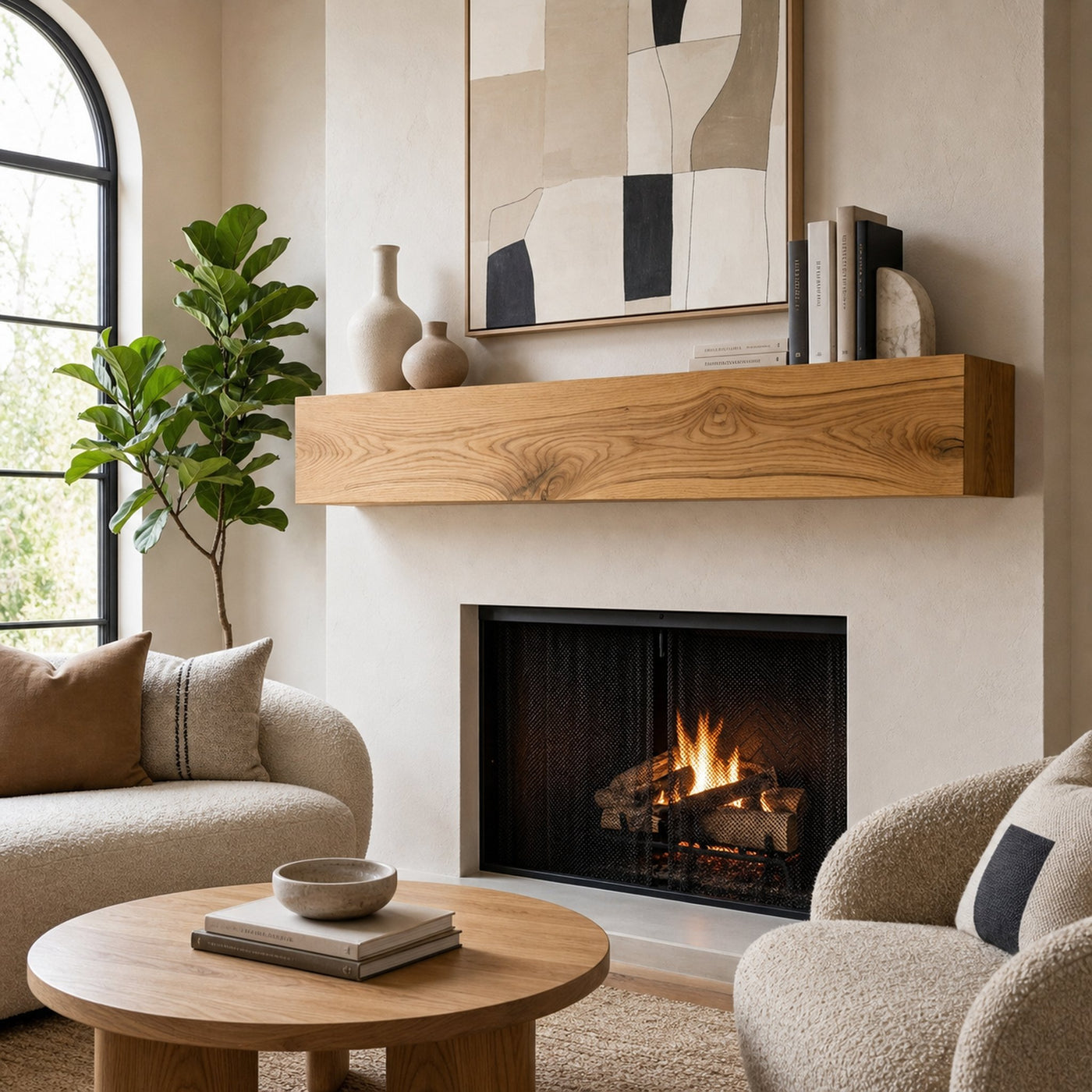 Wooden Fireplace Shelf For Cozy Living Room Decor - product view 6