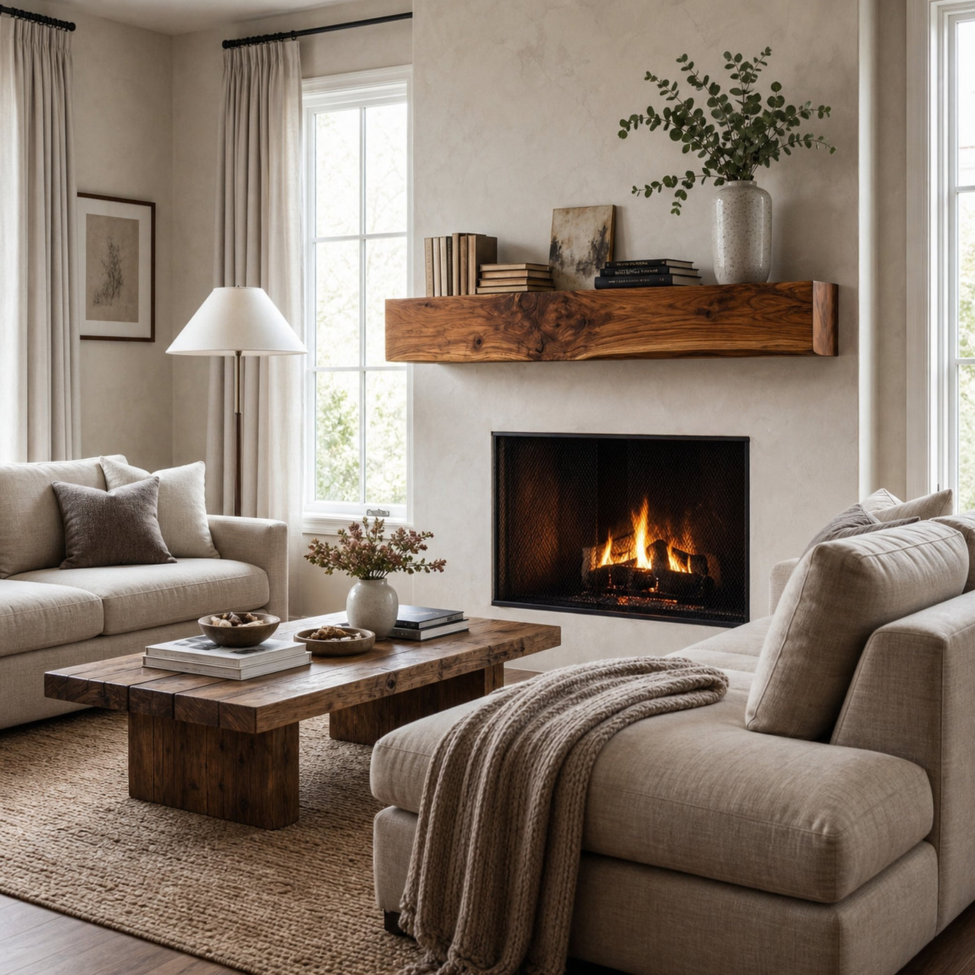 Wooden Fireplace Shelf For Cozy Living Room Decor - product view 7