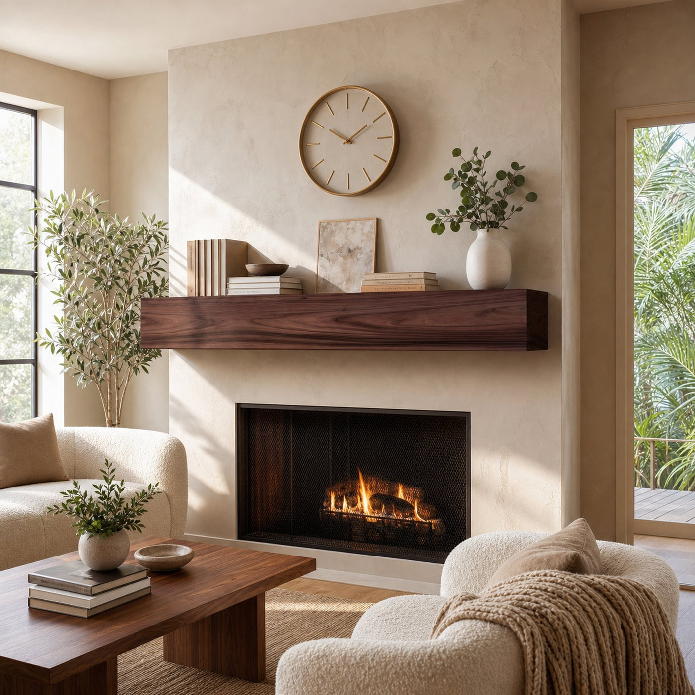Wooden Fireplace Shelf For Cozy Living Room Decor - product view 8