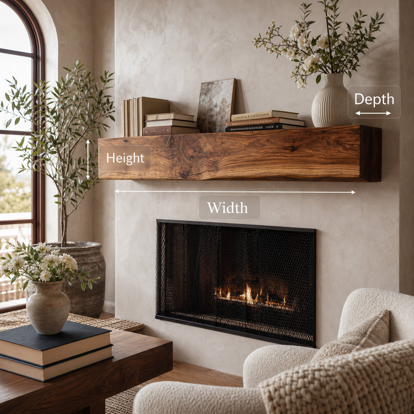 Wooden Fireplace Shelf For Cozy Living Room Decor - product view 9