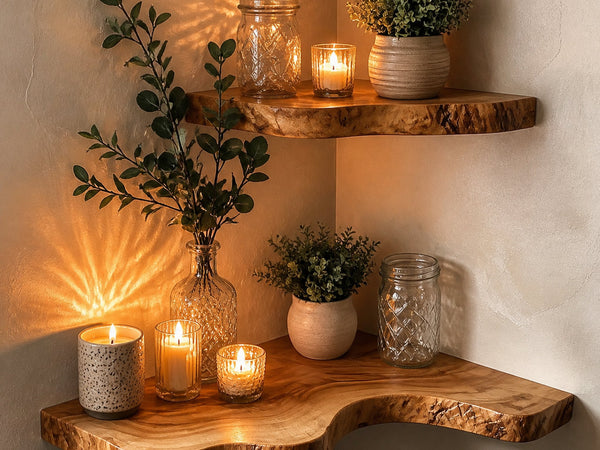 Wooden Floating Shelf Wall Christmas Decor