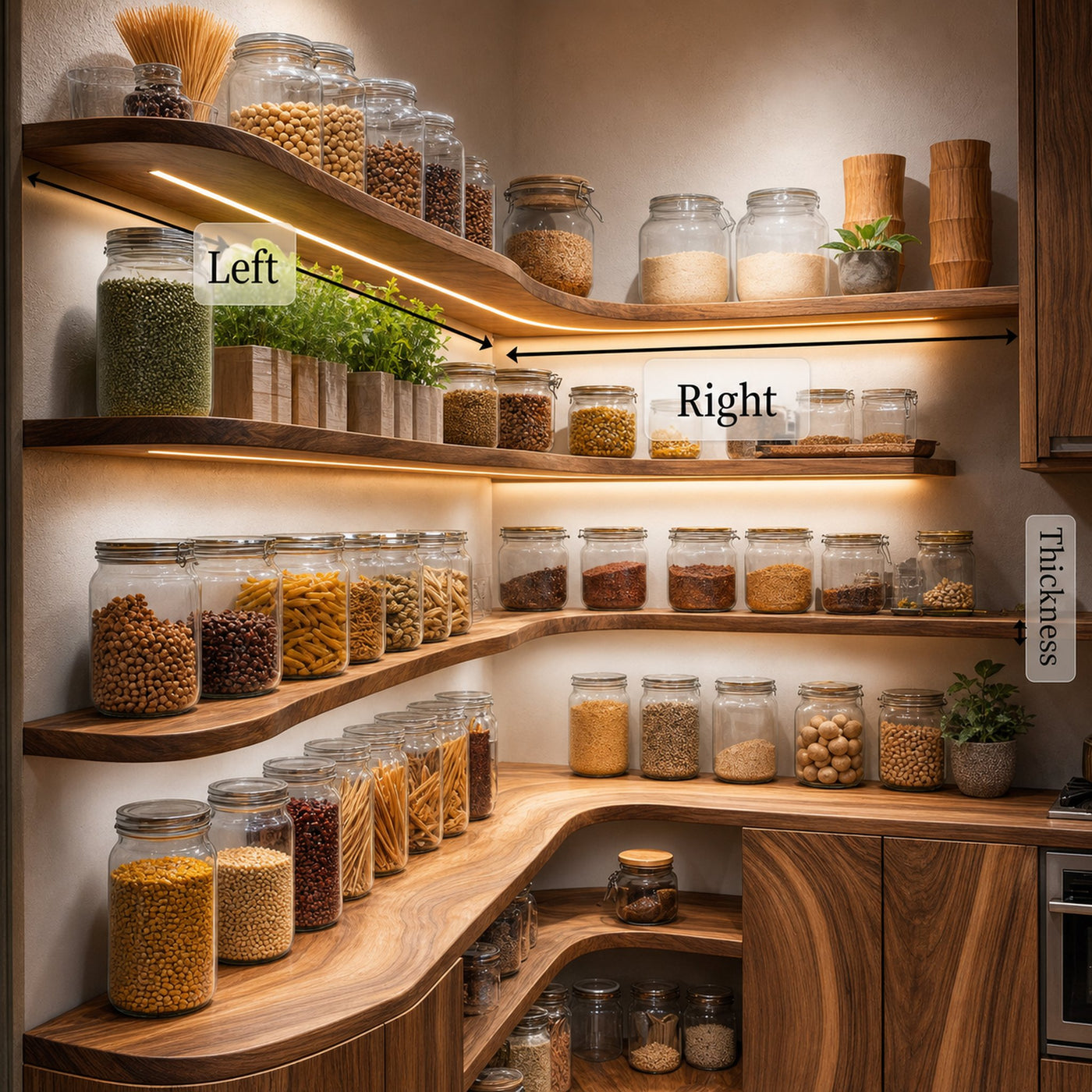 Wooden Spice Rack Shelf Farmhouse Style For Kitchen Use - product view 6