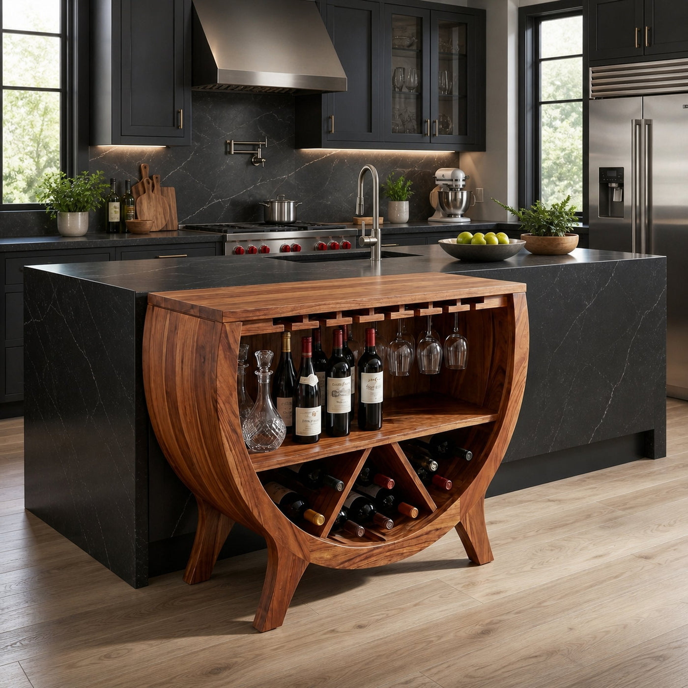 Wooden Wine Cabinet With Bottle Storage For Home Bar - product view 6