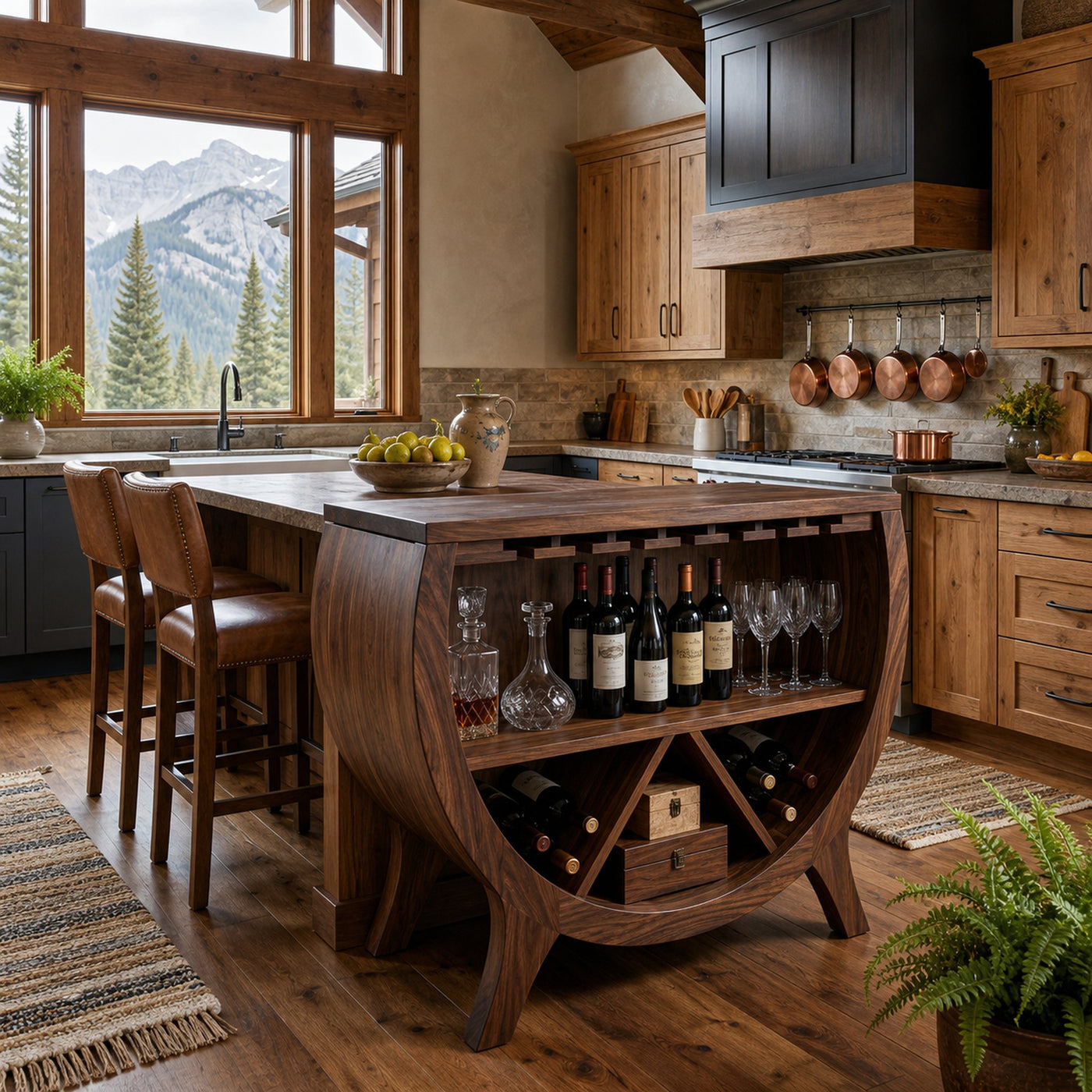 Wooden Wine Cabinet With Bottle Storage For Home Bar - product view 7