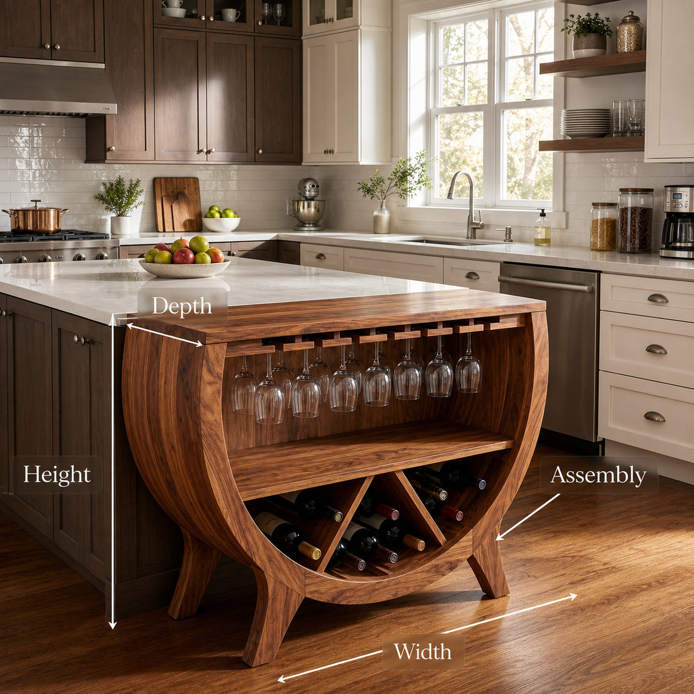 Wooden Wine Cabinet With Bottle Storage For Home Bar - product view 8