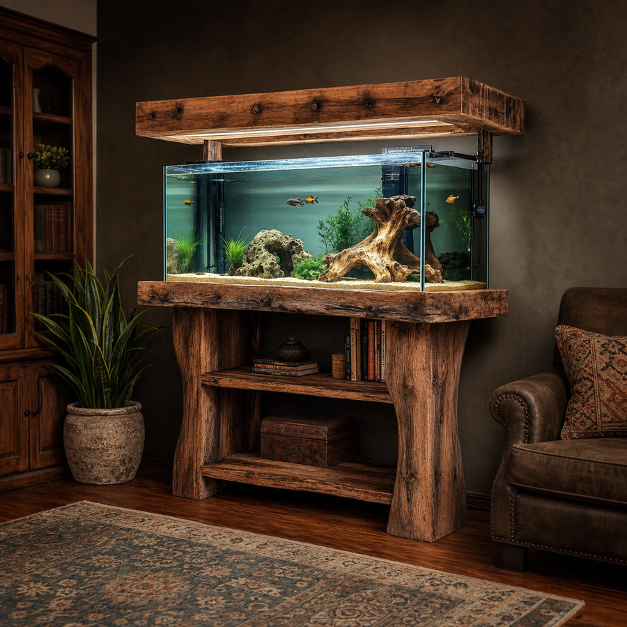 Wooden aquarium shelf custom Decor Home Gift