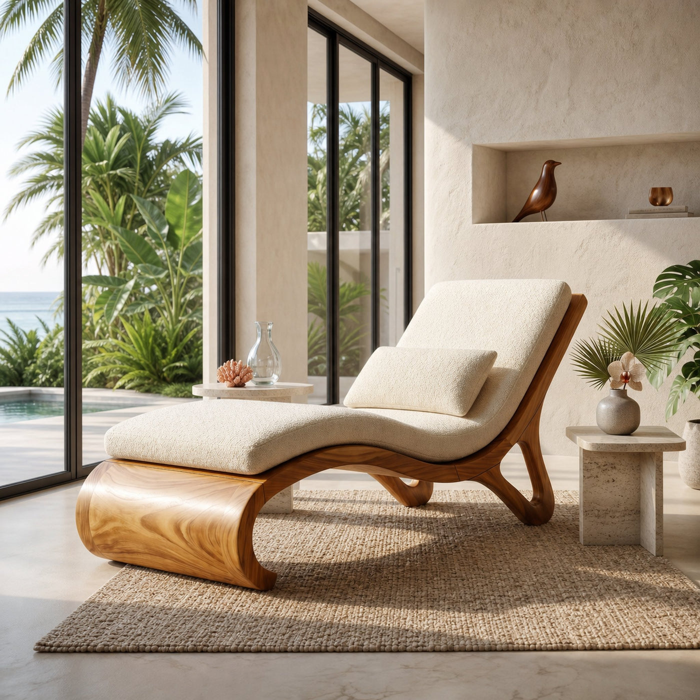 Tropical Luxury Daybed Organic Modern Villa Interior Design