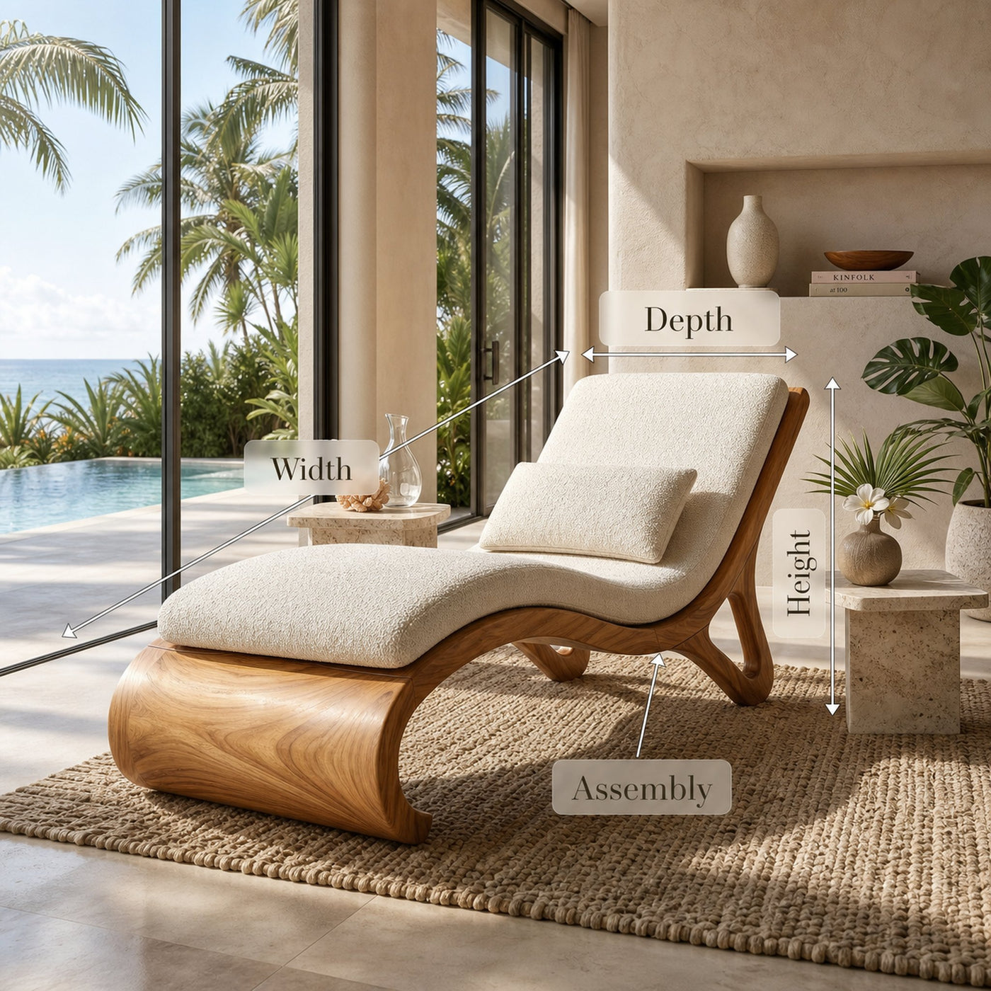 Tropical Luxury Daybed Organic Modern Villa Interior Design - product view 8