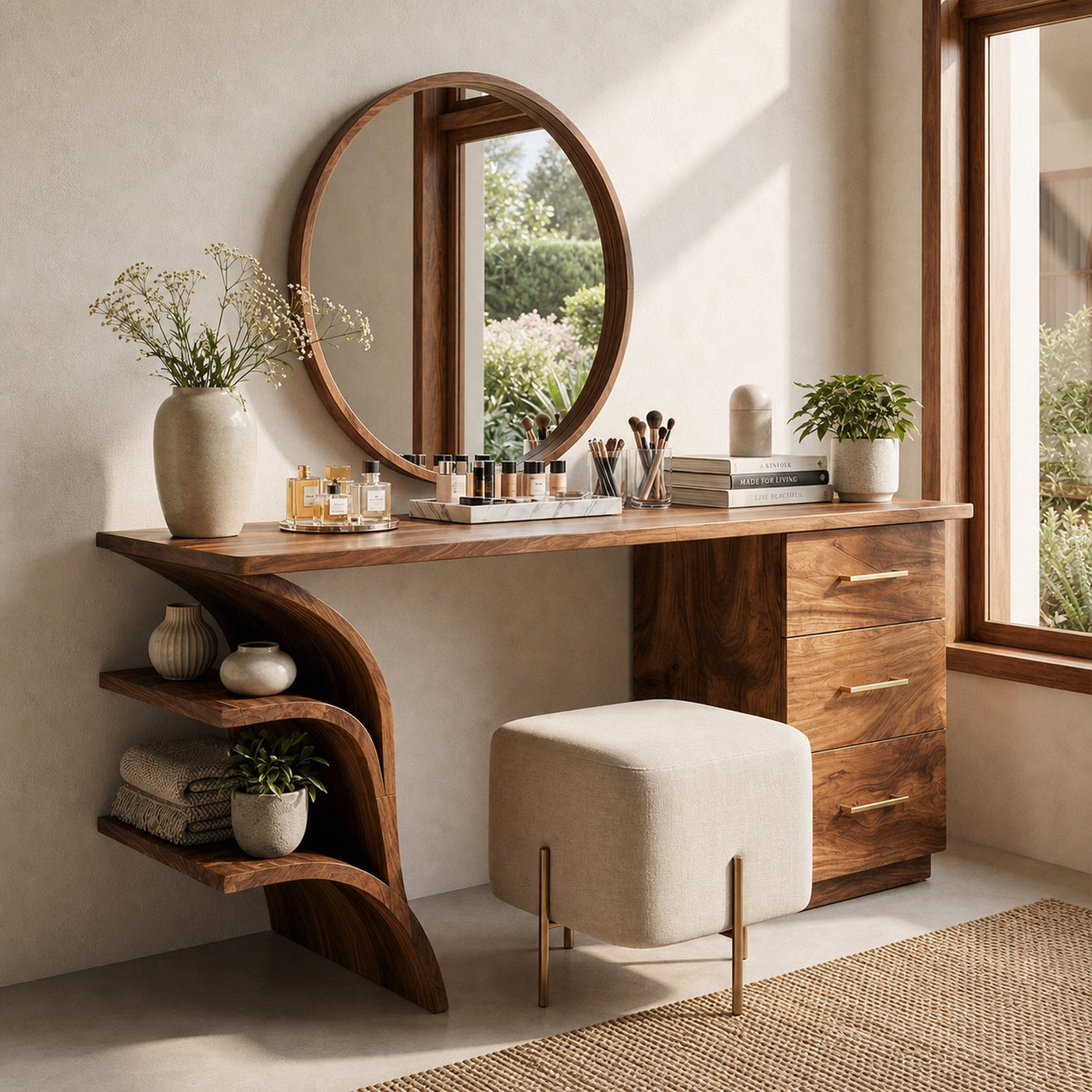 Contemporary Vanity Desk Studio Apartment Makeup Area Dressing Space - product view 6