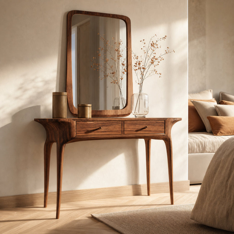 Elegant Handmade Vanity Table With Drawers For Bedroom