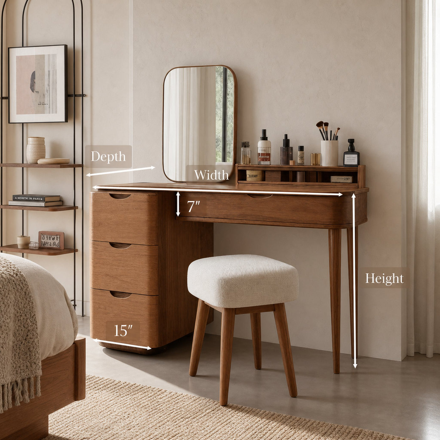 Elegant Vanity Table With Storage Drawers For Bedroom - product view 8