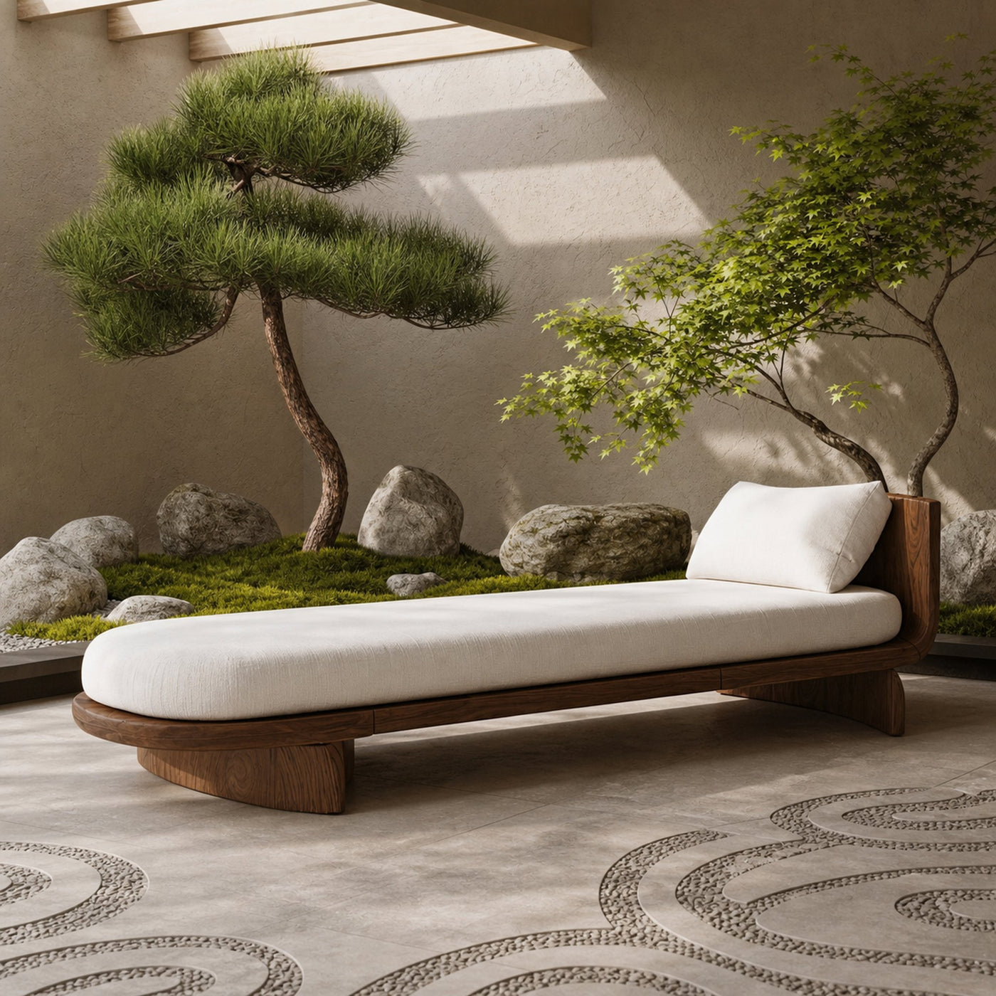 Handcrafted Mid Century Wooden Daybed For Patio Furniture Outdoor - product view 6