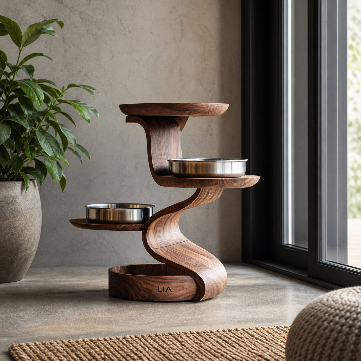 Handmade Feeding Station For Dogs In Kitchen Decor