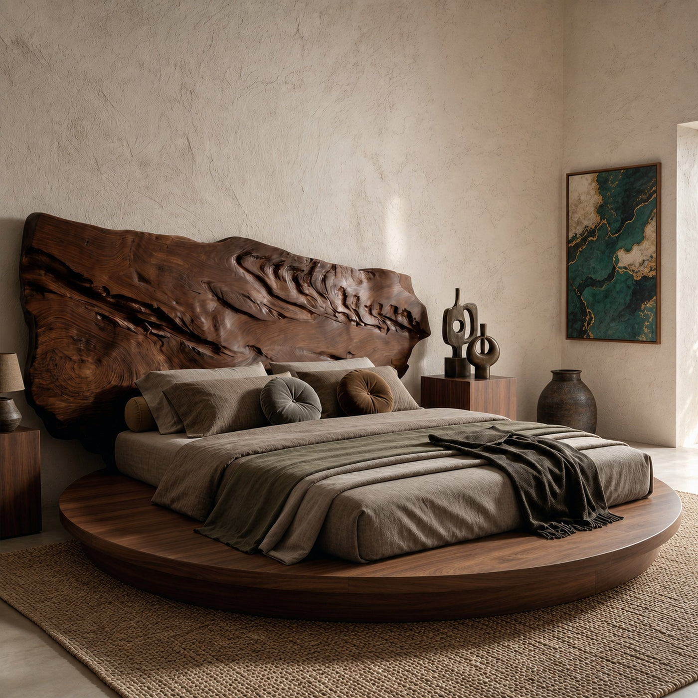 Live Edge Wood Headboard For Sculptural Luxury Bedroom - product view 7