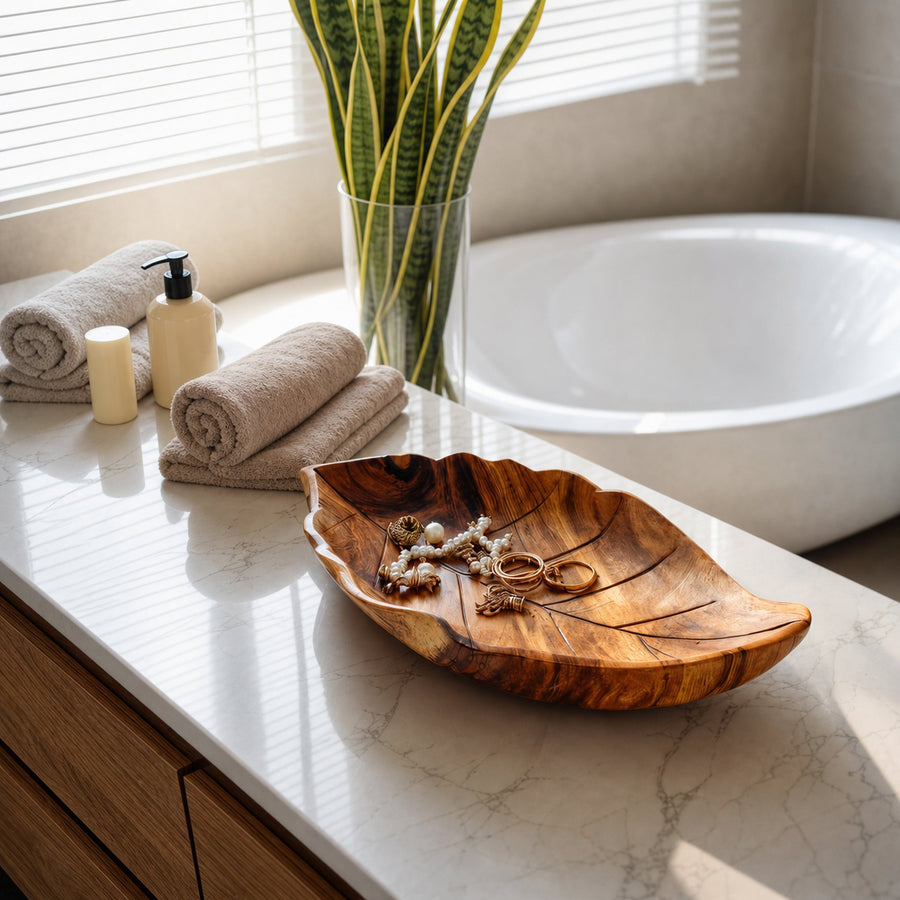 Luxury Leaf Jewelry Tray For Bathroom Or Bedroom