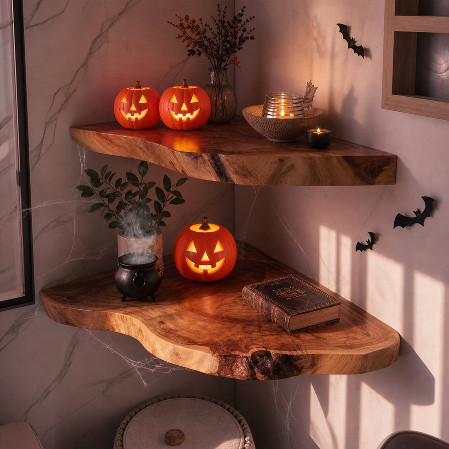 Mid Century Halloween Floating Shelf Wall Accent Living Room