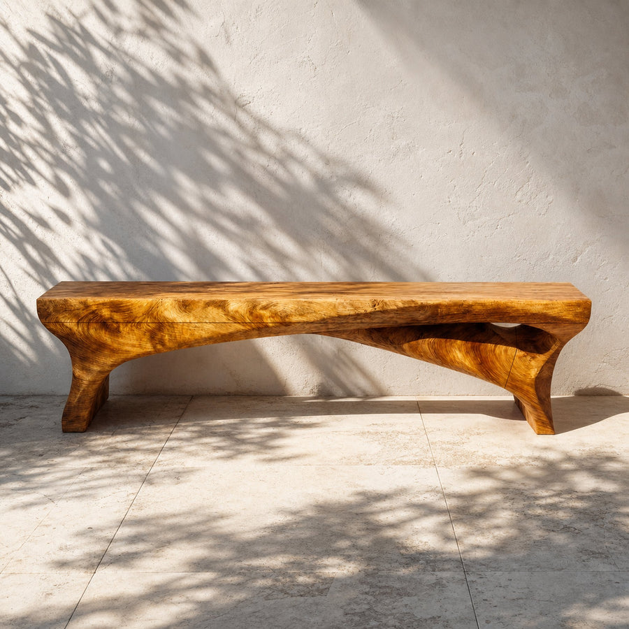 Minimal Rustic Bench Solid Wood Live Edge Structure Entryway Or Hallway