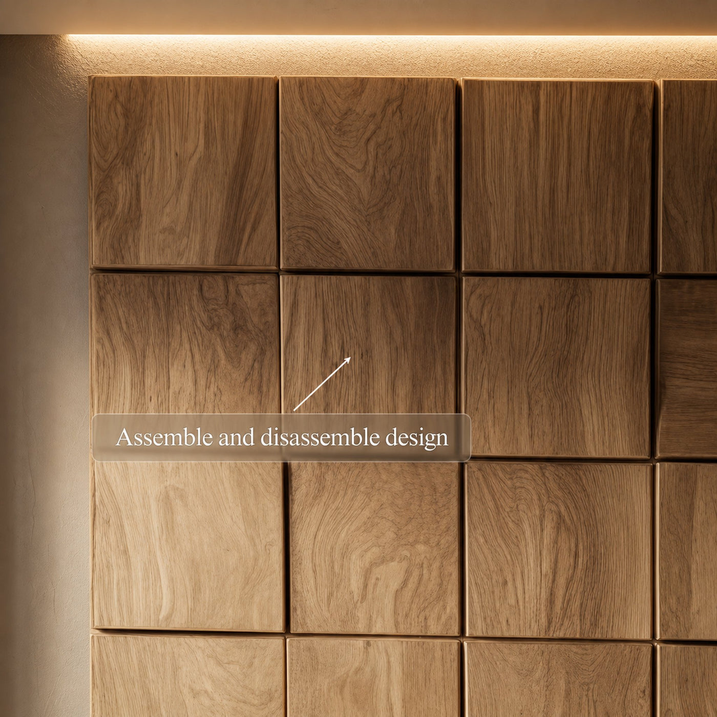 Minimal Solid Wood Panel Headboard Bedroom Interior Contemporary Wall Feature - product view 6