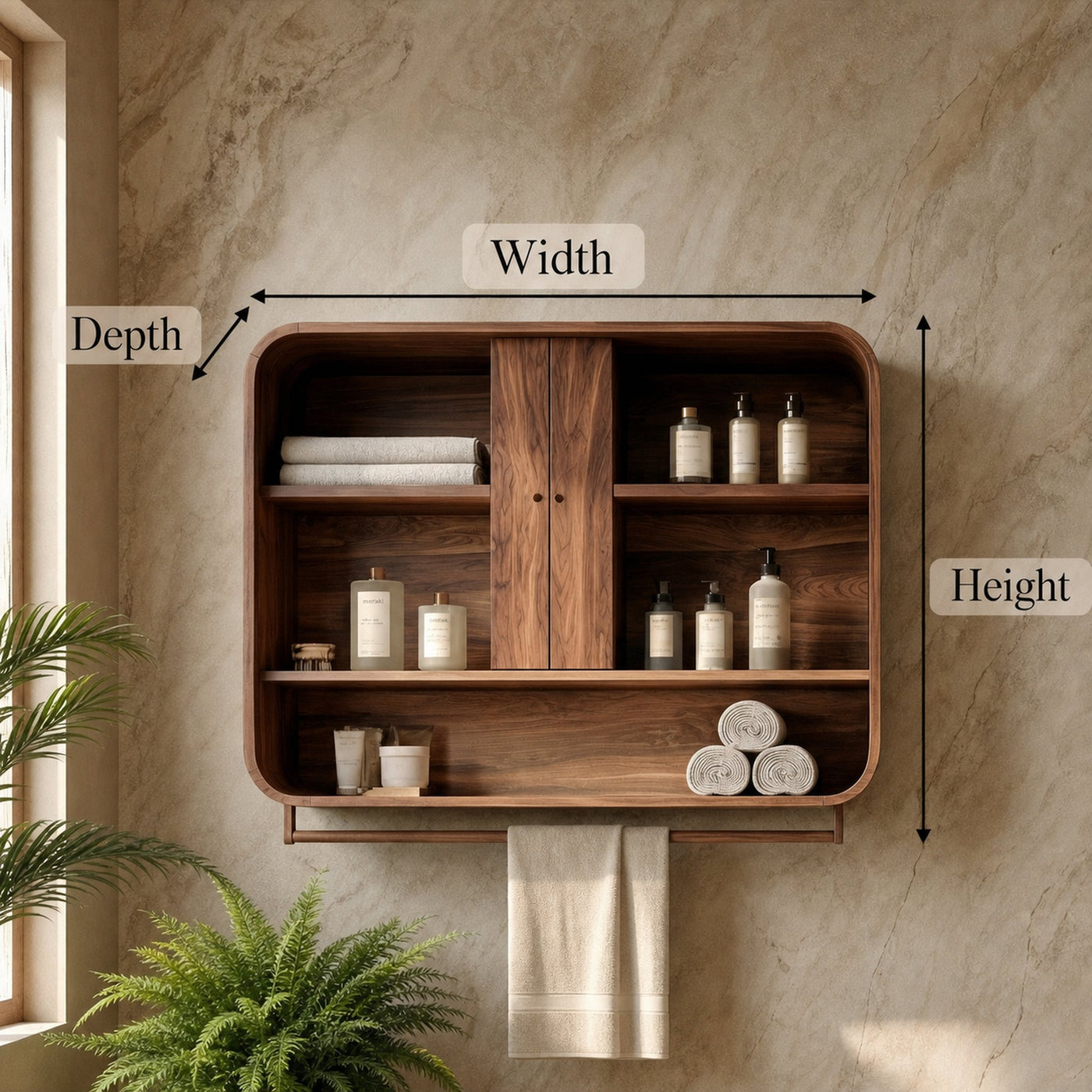 Minimalist Bathroom Cabinet Solid Natural Wood Material For Bathroom Space - product view 8