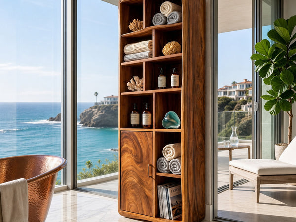 Minimalist Display Storage Cabinet Coastal Residence