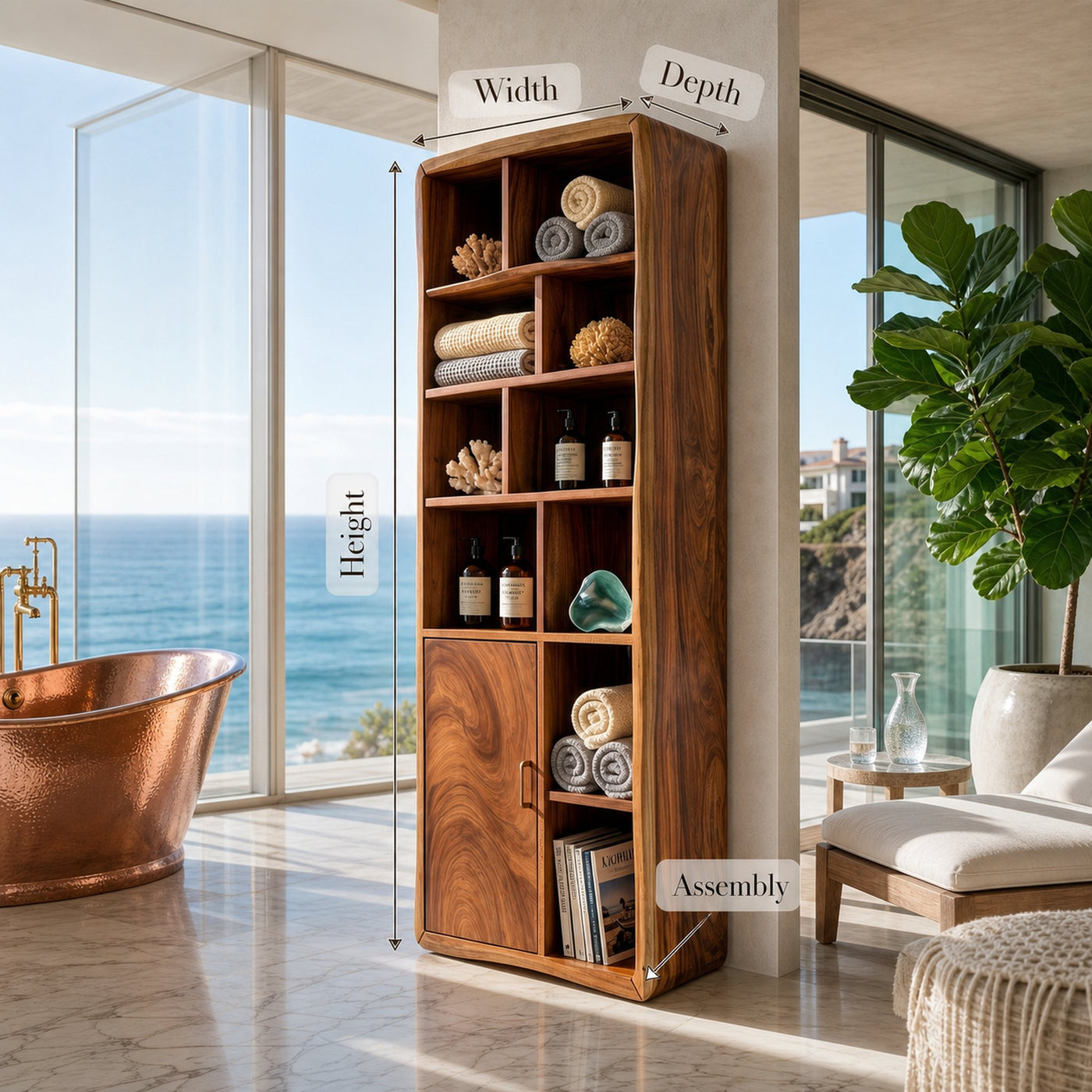 Minimalist Display Storage Cabinet Coastal Residence - product view 8