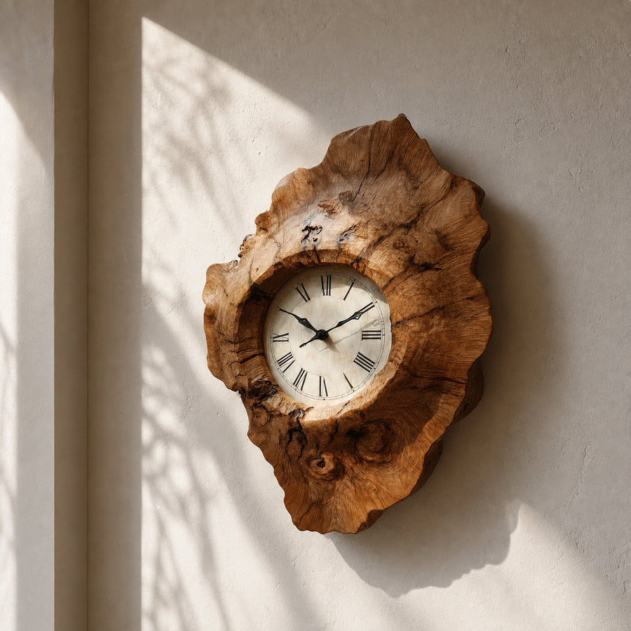 Rustic Organic Handmade Wood Wall Clock Entryway Or Living Room