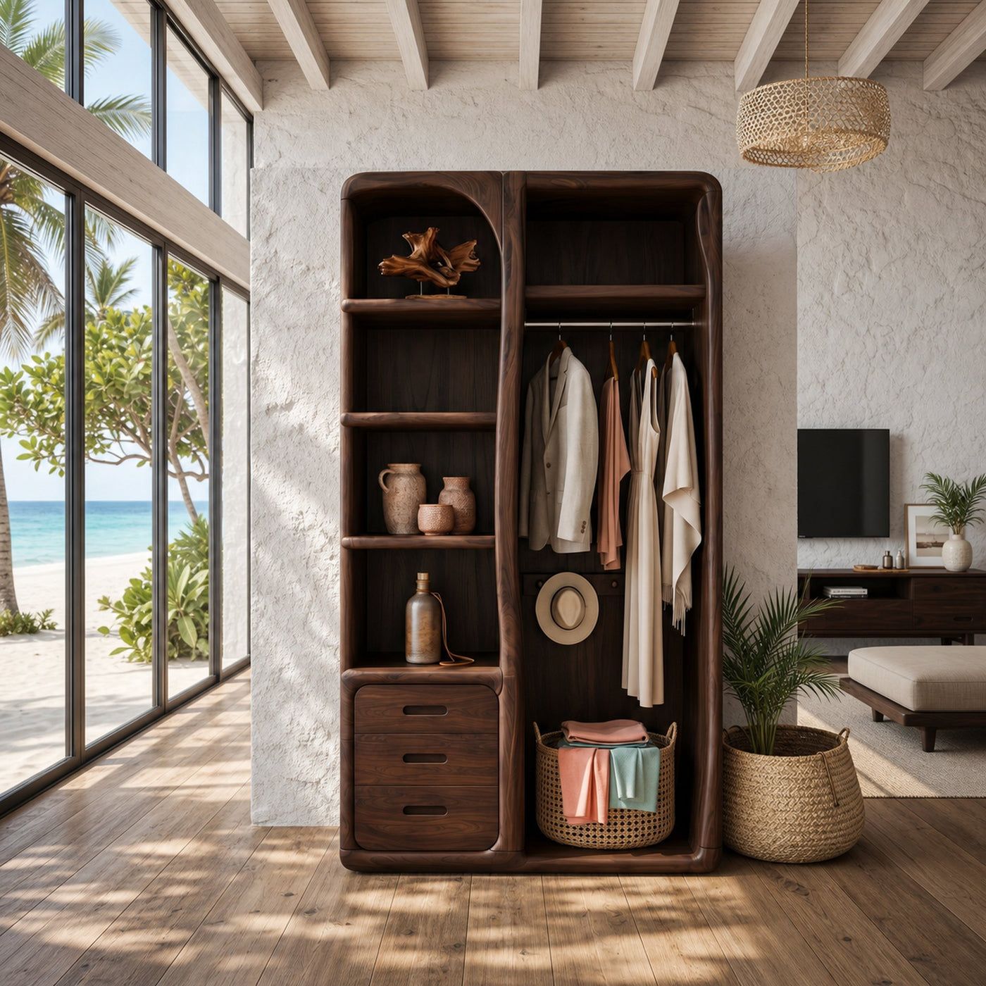 Scandinavian Organic Edge Wardrobe For Master Suite Interior - product view 7
