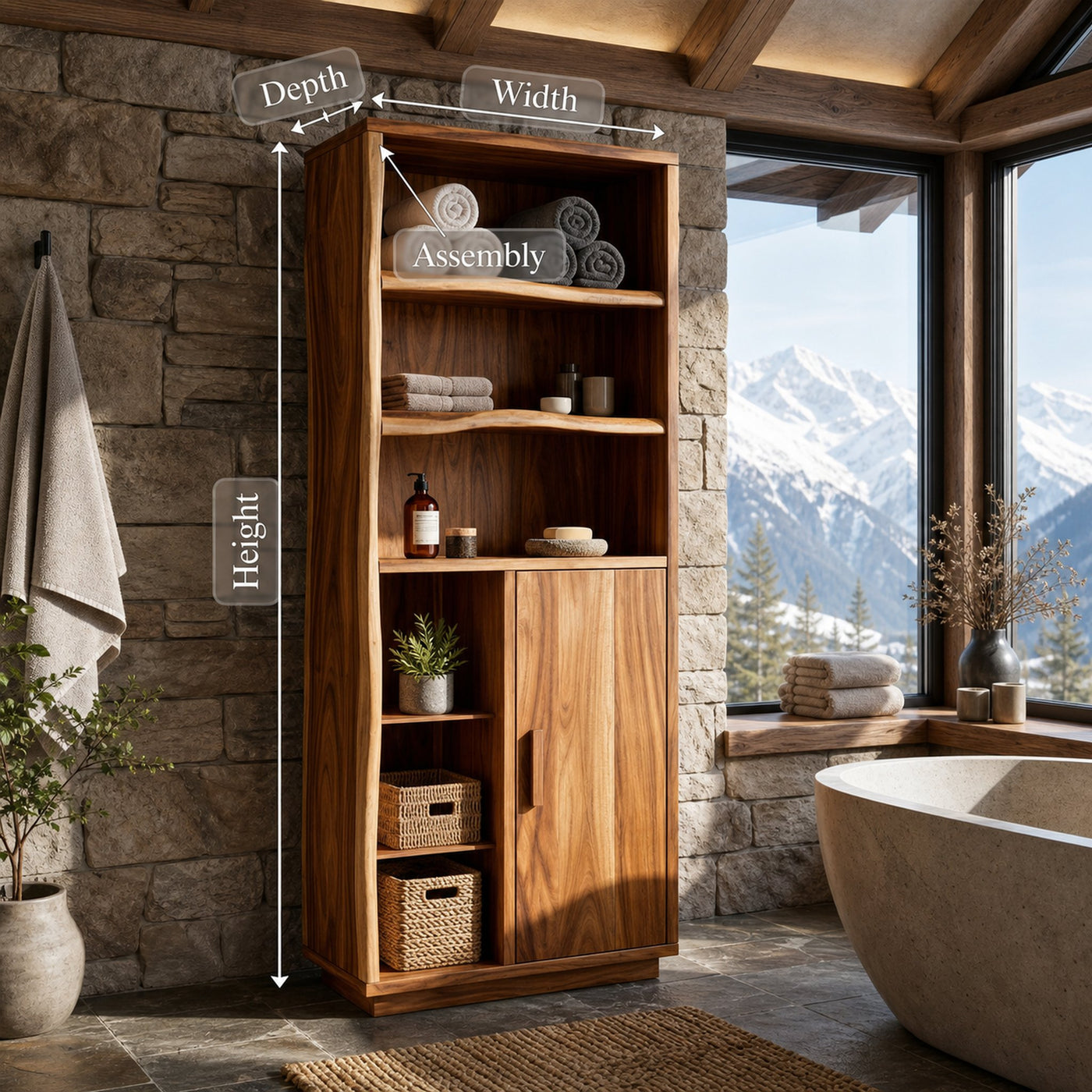 Scandinavian Organic Storage Cabinet Alpine Retreat - product view 8