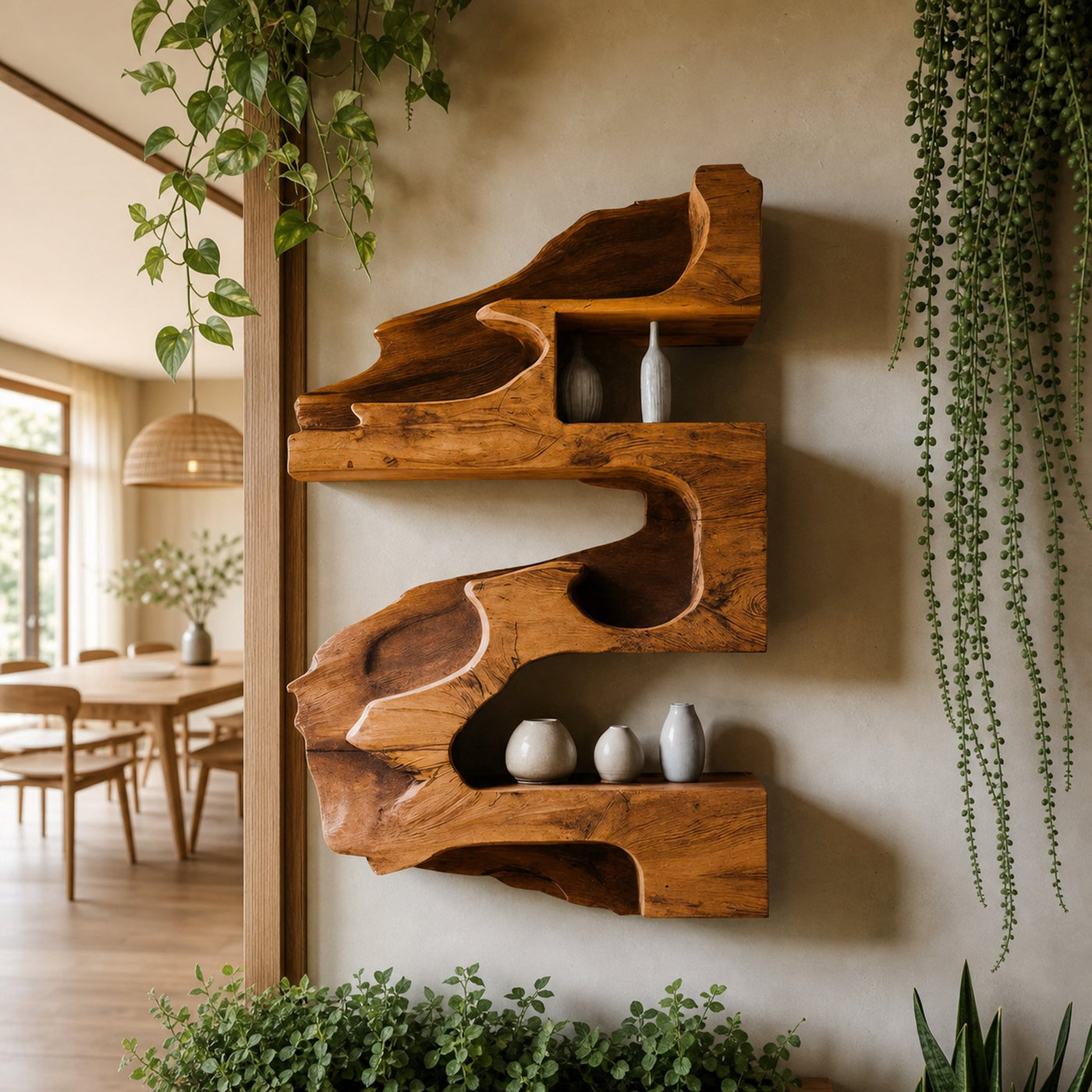 Artistic Wall Shelf With Organic Design For Living Room - product view 6
