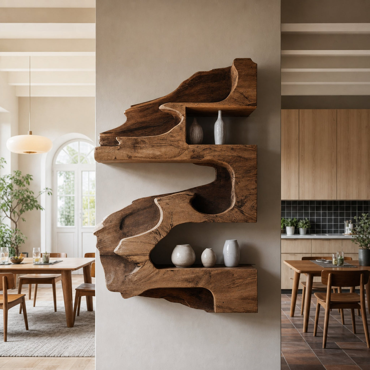 Artistic Wall Shelf With Organic Design For Living Room - product view 7