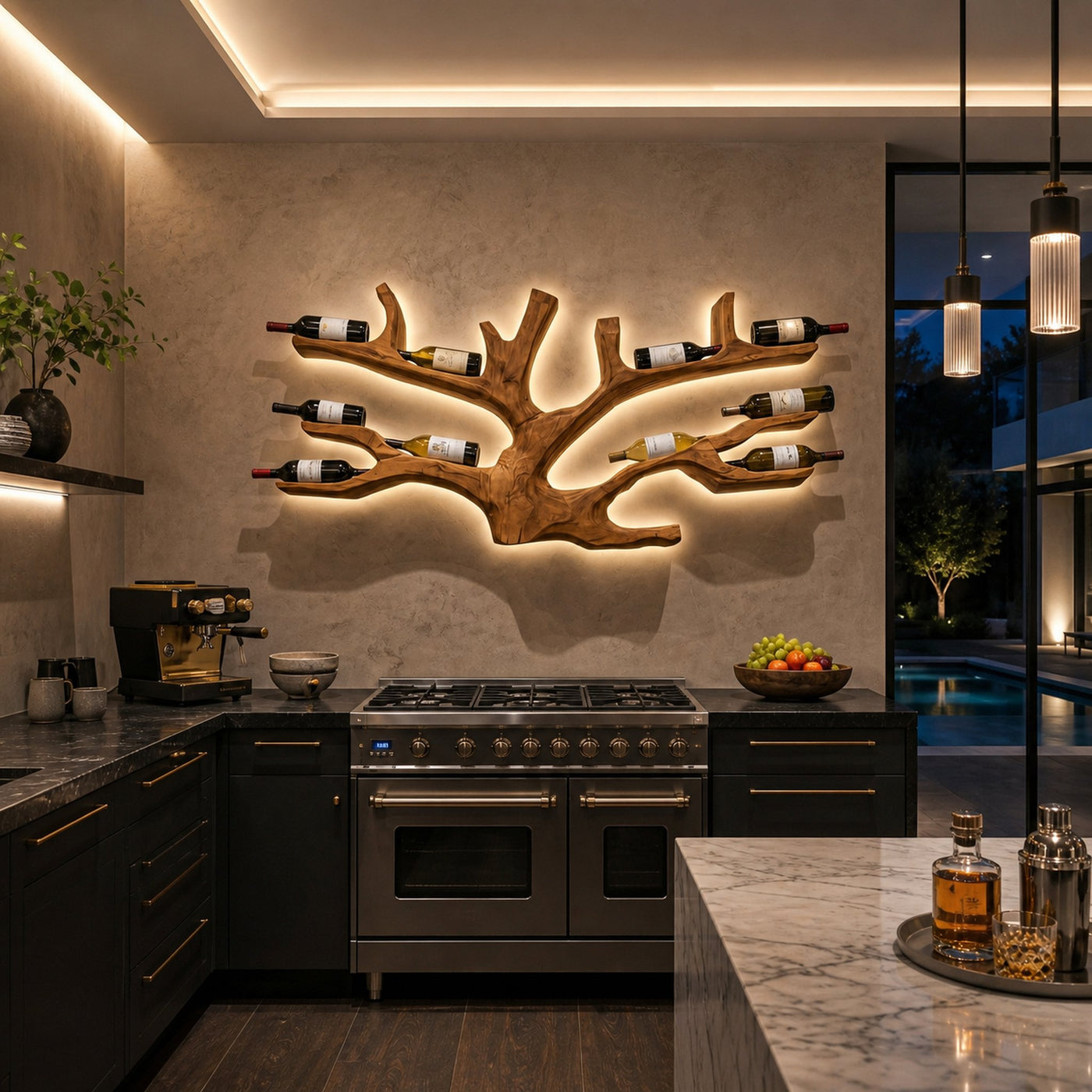 Artistic Wine Holder Wall Rack For Home Bar