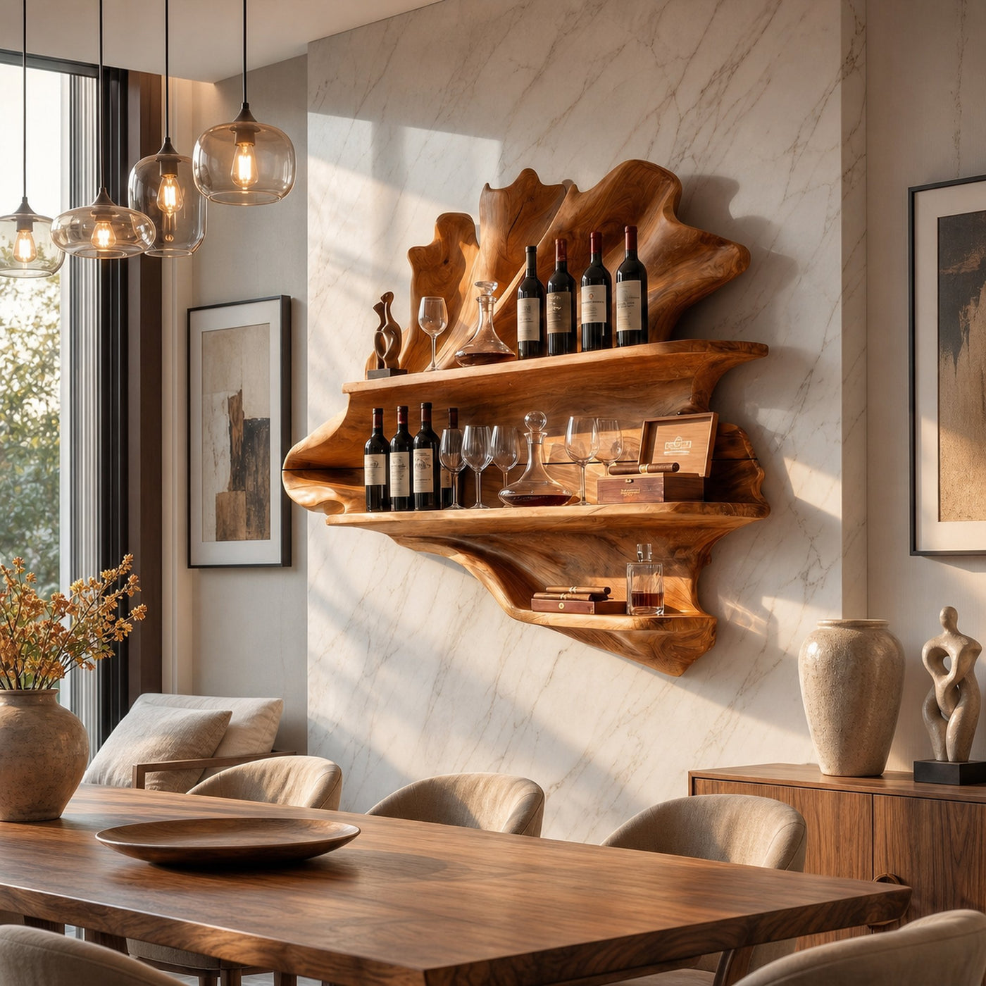 Boho Wall Wine Holder For Loft Bottle Organizer Feature