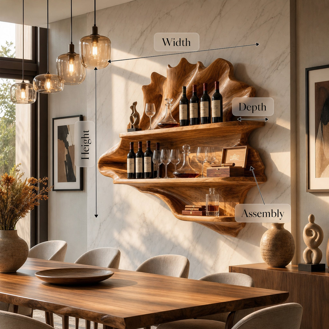 Boho Wall Wine Holder For Loft Bottle Organizer Feature - product view 8