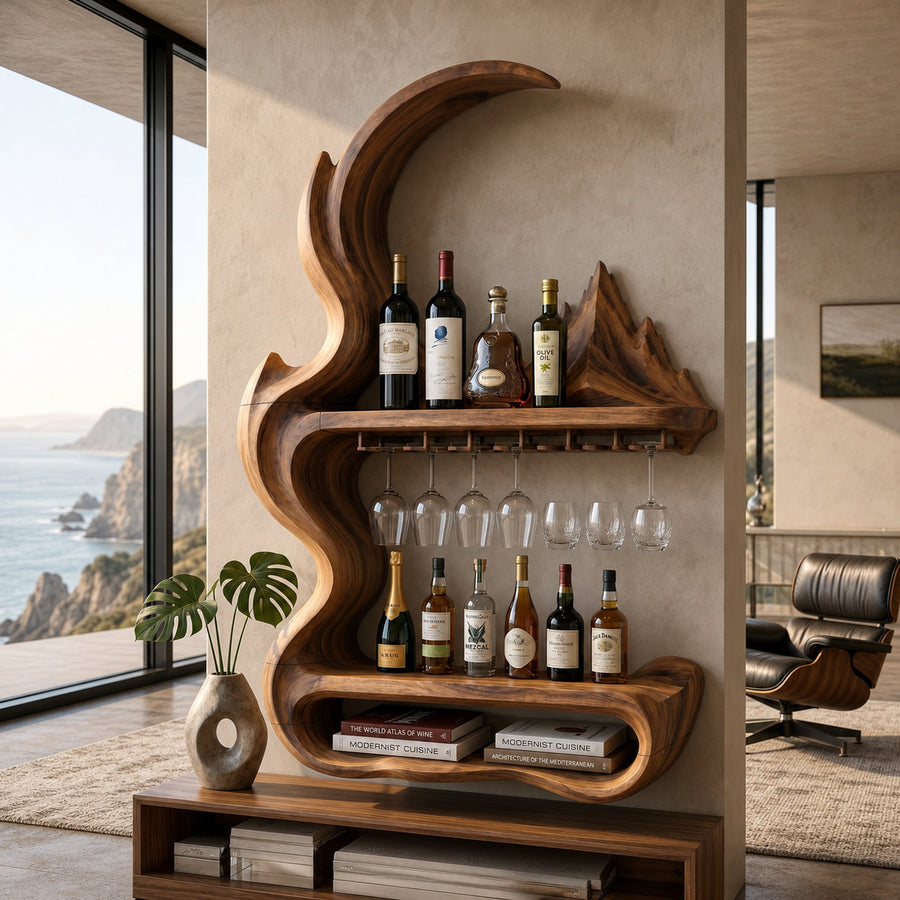 Contemporary Artistic Wine Rack For Open Interior