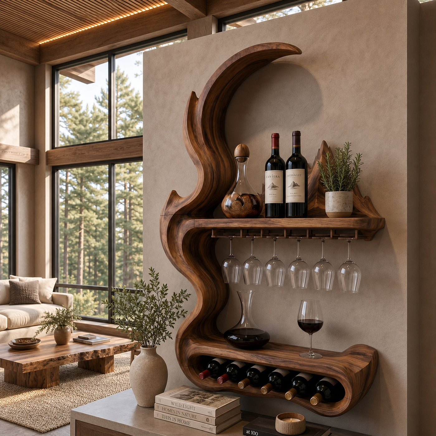 Contemporary Artistic Wine Rack For Open Interior - product view 6