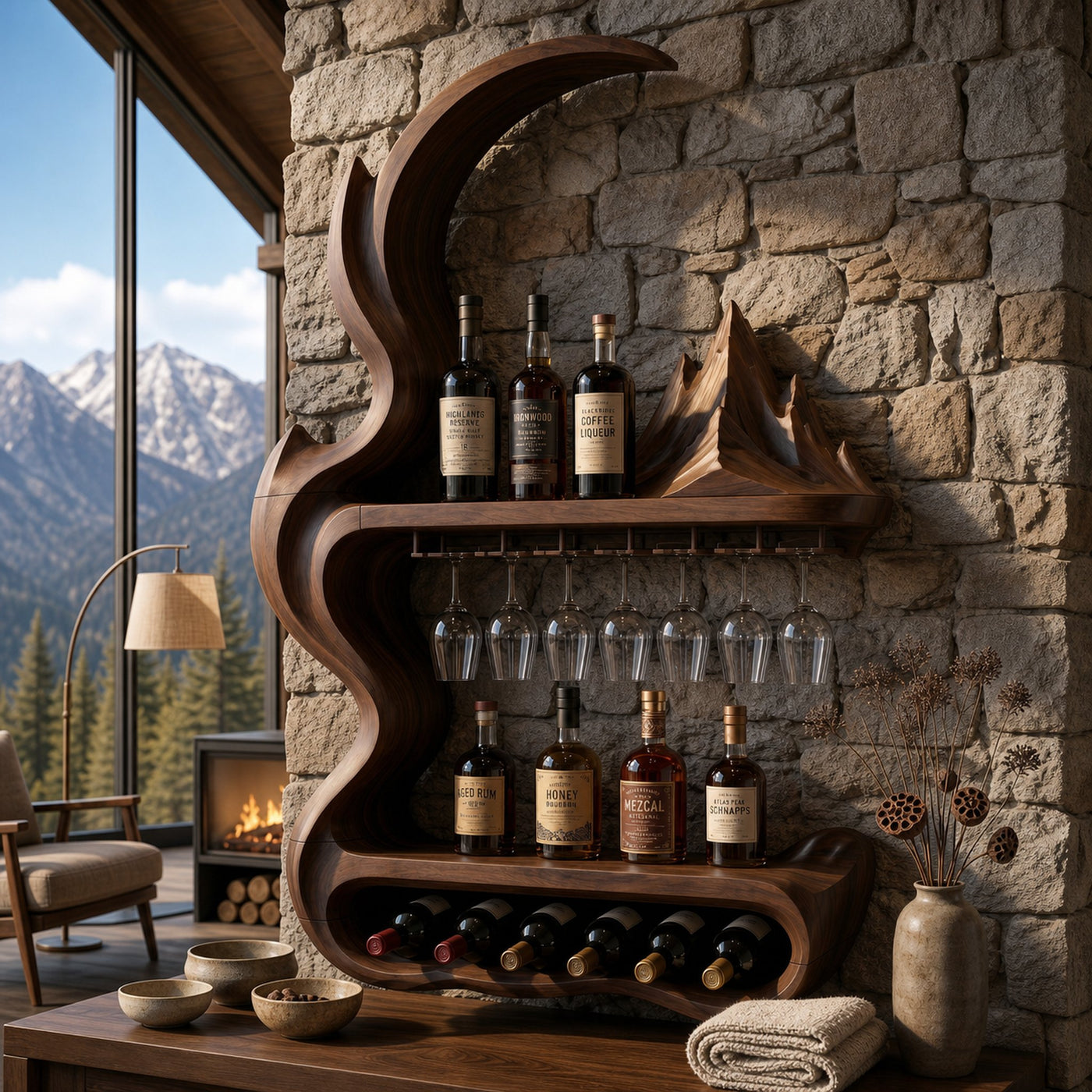 Contemporary Artistic Wine Rack For Open Interior - product view 7