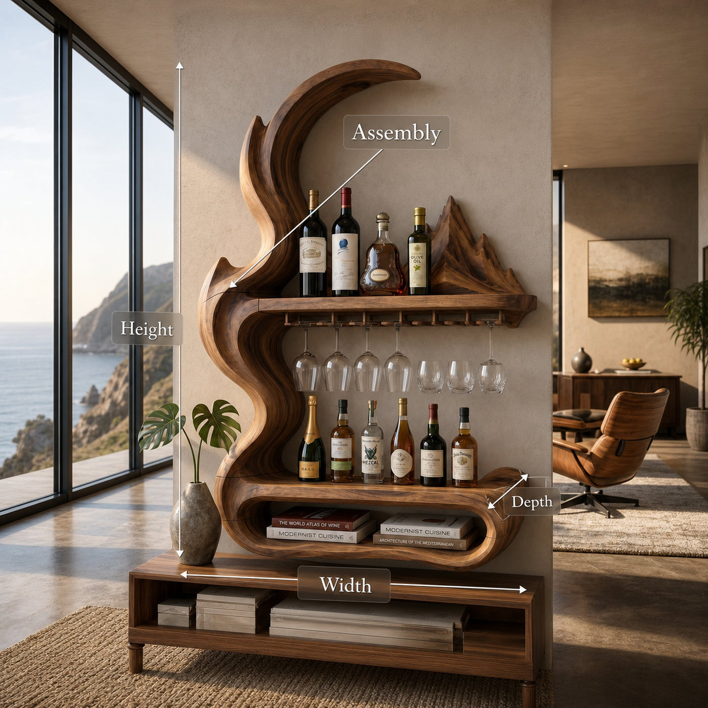Contemporary Artistic Wine Rack For Open Interior - product view 8