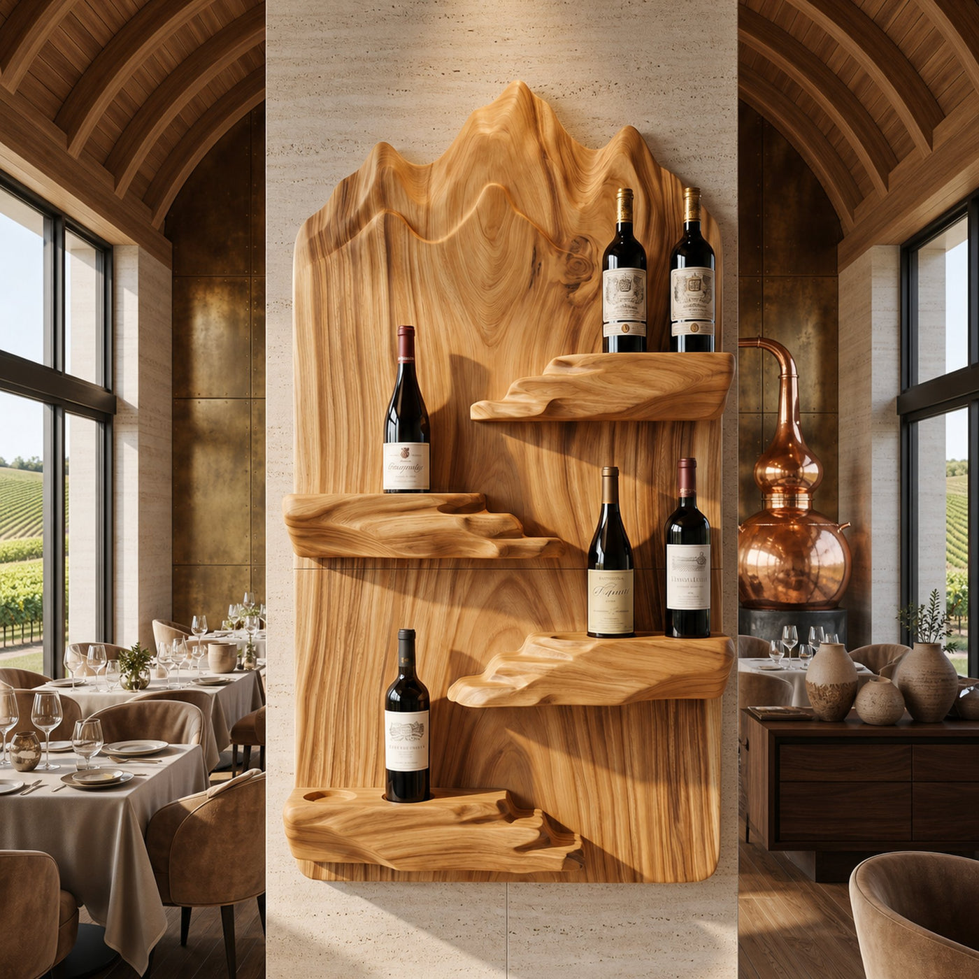 Contemporary Landscape Bottle Holder For Modern Interior - product view 6