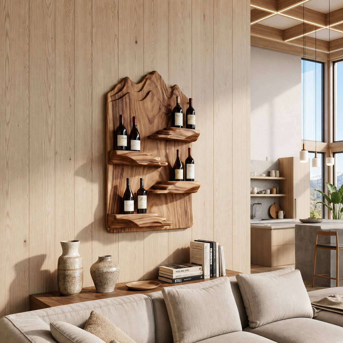 Contemporary Landscape Bottle Holder For Modern Interior - product view 7